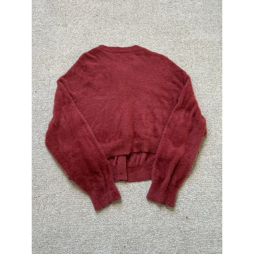 NWT Levi's COIT BOXY CARDIGAN in Poppy Red Relaxed Fit Womens L Fuzzy Wool Blend
